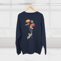 Sudadera unisex con cuello redondo y astronauta y globo a la vez - StyleMZ 