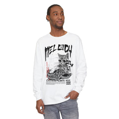 Korea -  DJ Cat Unisex Garment-dyed Long Sleeve T-Shirt  - StyleMZ