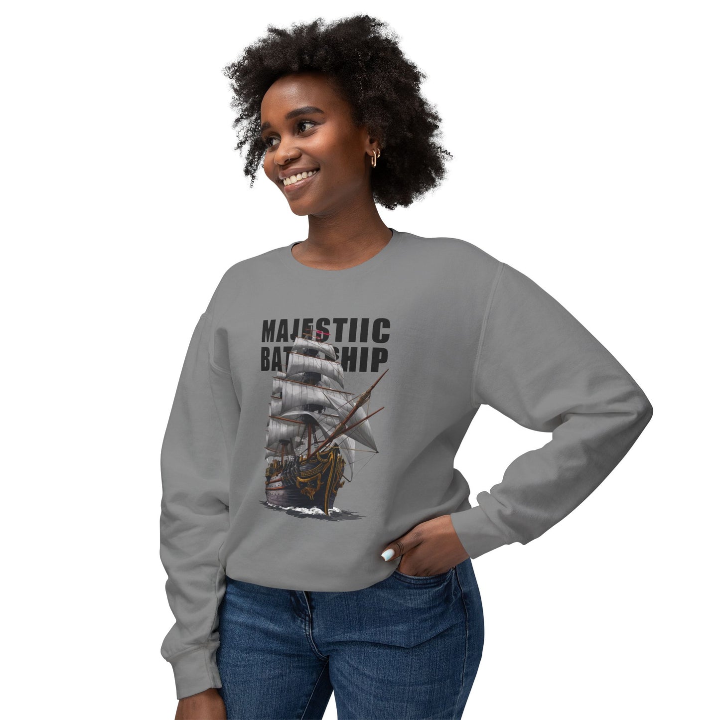 Battleship Unisex Lightweight Crewneck Sweatshirt - Korea - StyleMZ - Stylemz