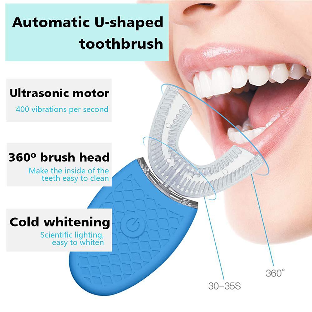 Silicone Electric Toothbrush 360° for Adult Smart Whitening