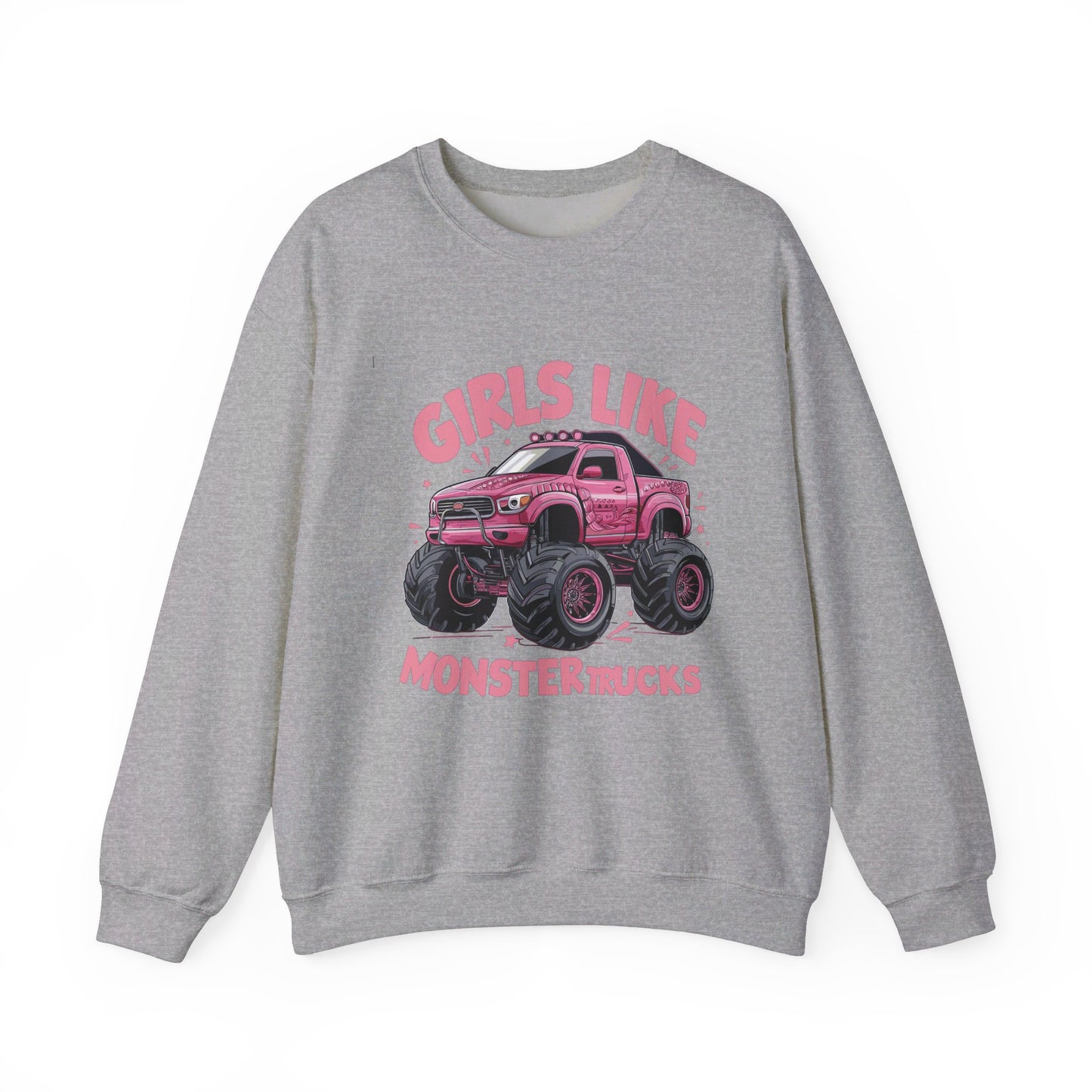 Korea - Girls like monster trucks Unisex Heavy Blend™ Crewneck Sweatshirt - StyleMZ - Stylemz