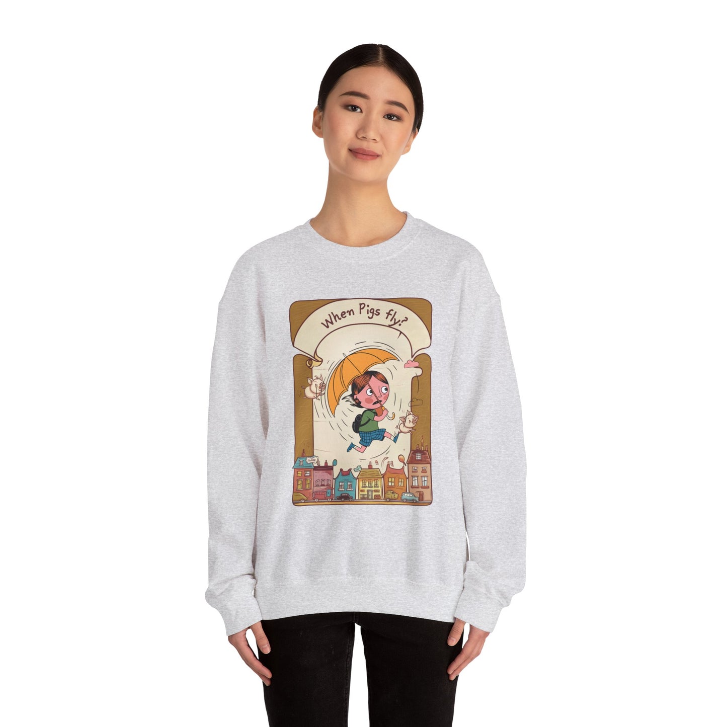 When pigs fly? Unisex Heavy Blend™ Crewneck Sweatshirt - StyleMZ