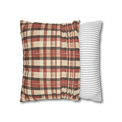 StyleMZ -  Foliage hue plaid Spun Polyester Square Pillowcase  - StyleMZ