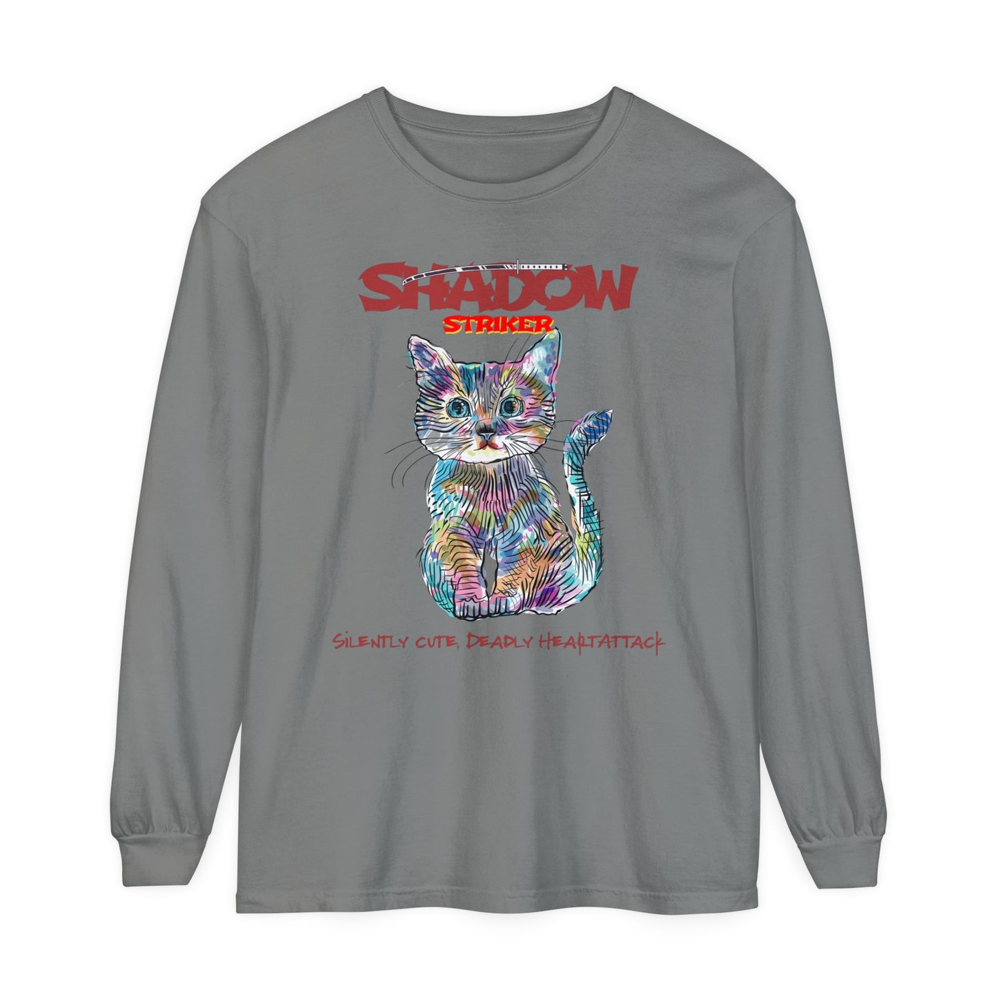 Korea -  Shadow Striker Unisex Garment-dyed Long Sleeve T-Shirt  - StyleMZ