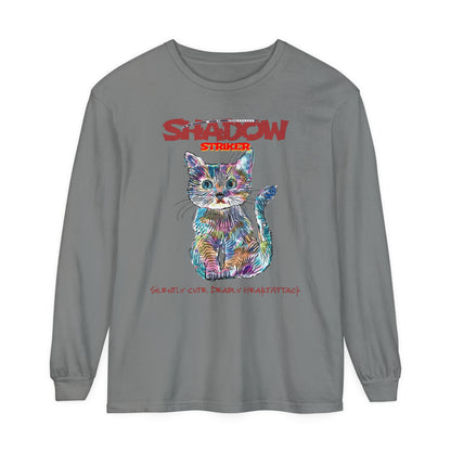 Korea -  Shadow Striker Unisex Garment-dyed Long Sleeve T-Shirt  - StyleMZ