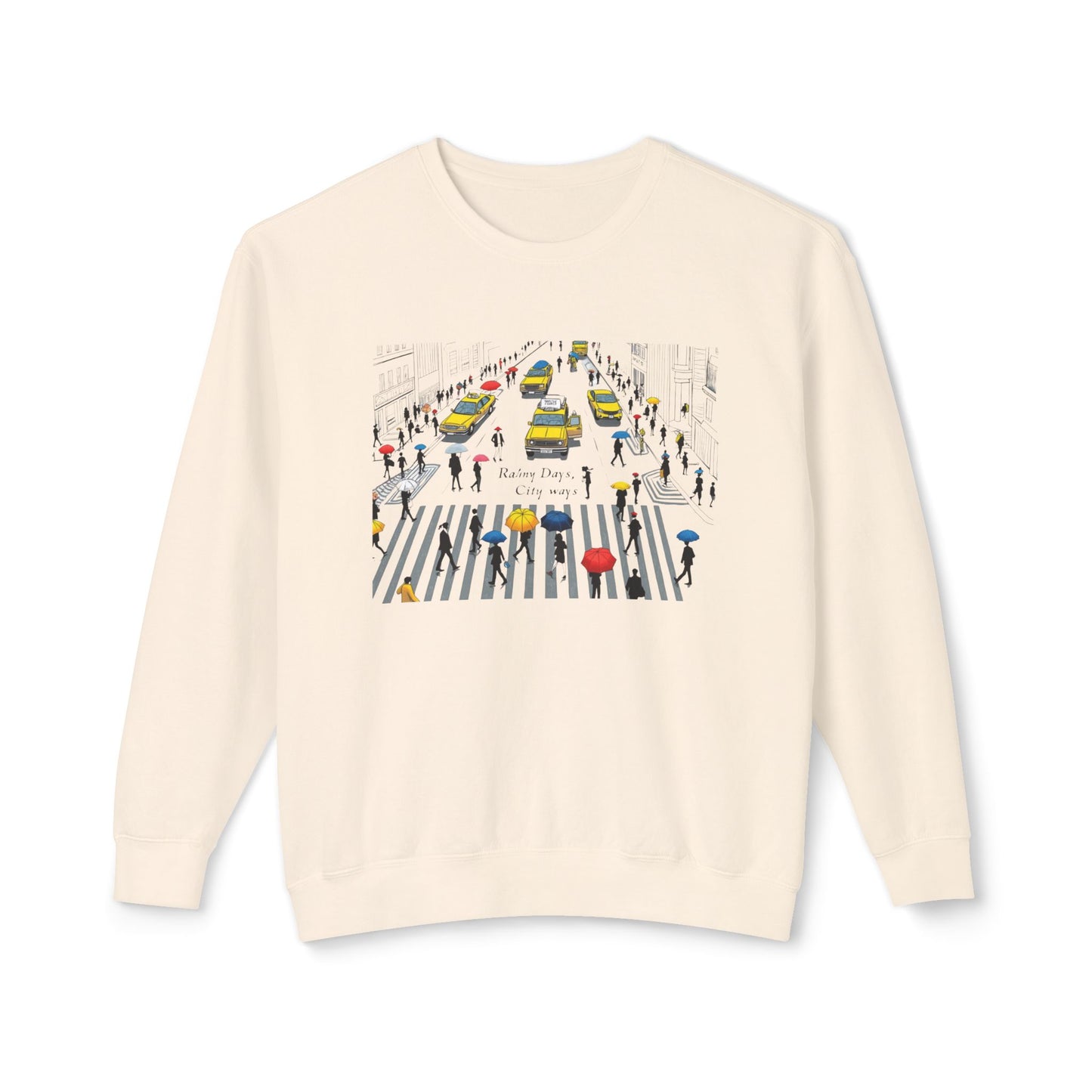 StyleMZ -  Rainy days City ways Unisex Lightweight Crewneck Sweatshirt  - StyleMZ