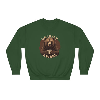 Korea -  Bearly Awake Unisex DryBlend® Crewneck Sweatshirt  - StyleMZ