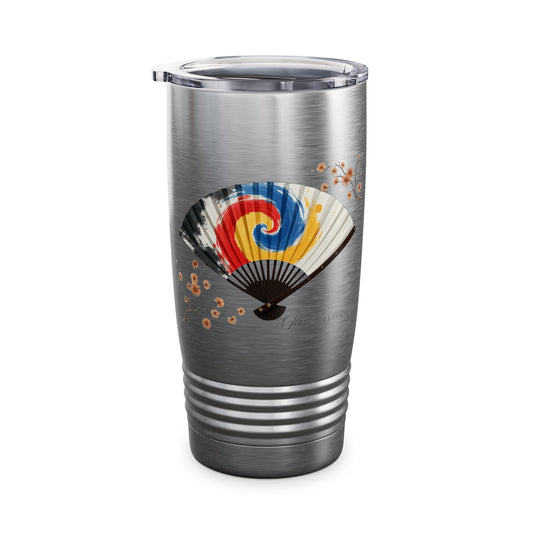 Korean traditional fan Ringneck Tumbler, 20oz  - StyleMZ