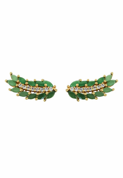 Cruise Wings Earrings with Zirconia Stones and Gold Plating