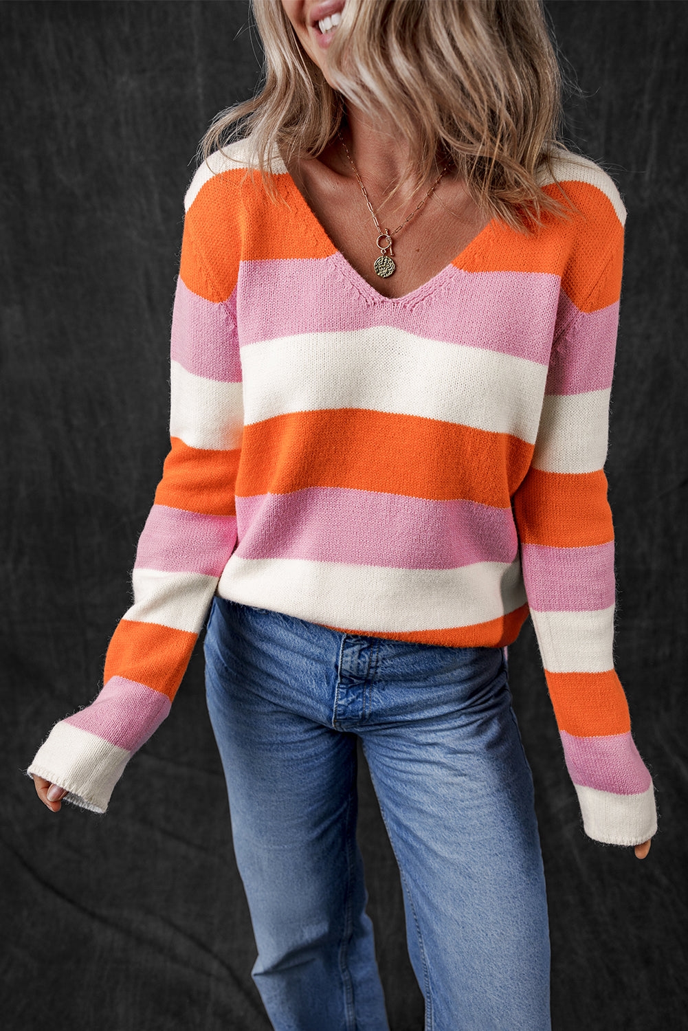 Laylani Stripe Casual Sweater for Everyday Comfort