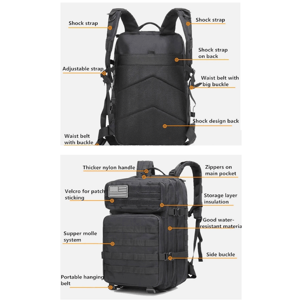 Tactical 45L Molle Rucksack Backpack - Stylemz