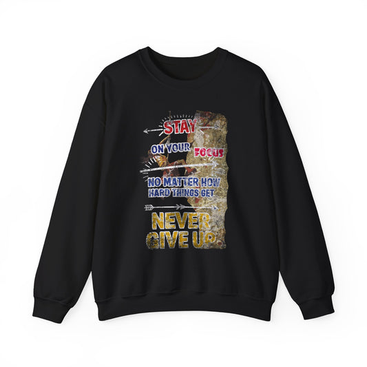 Never give up Unisex Heavy Blend™ Crewneck Sweatshirt - StyleMZ