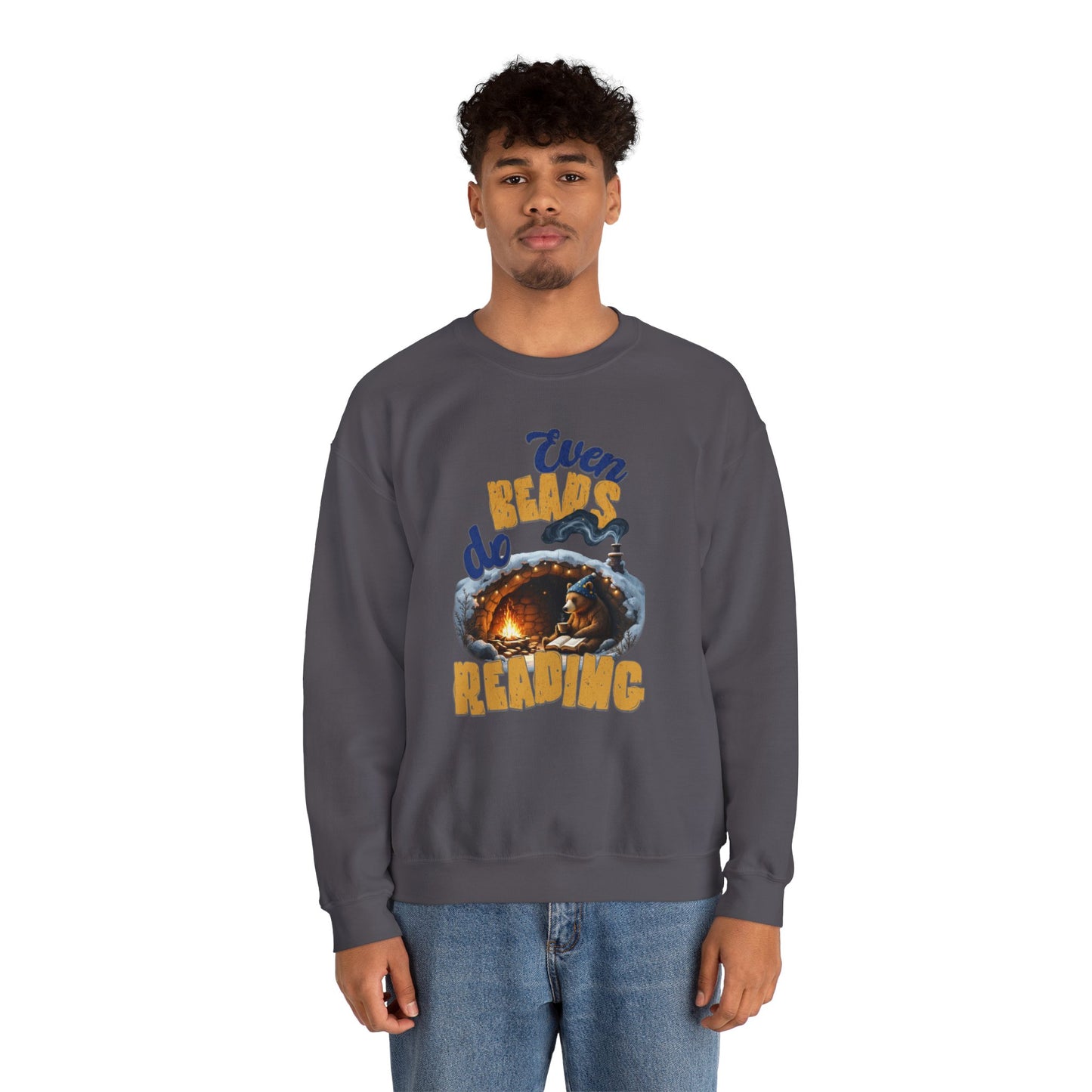 Even bears do reading Unisex Heavy Blend™ Crewneck Sweatshirt - StyleMZ