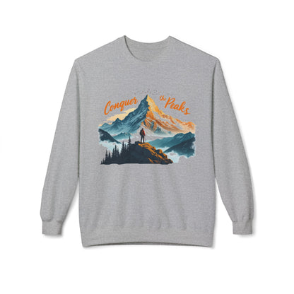 Conquer the peaks Unisex Midweight Softstyle Fleece Crewneck Sweatshirt - StyleMZ