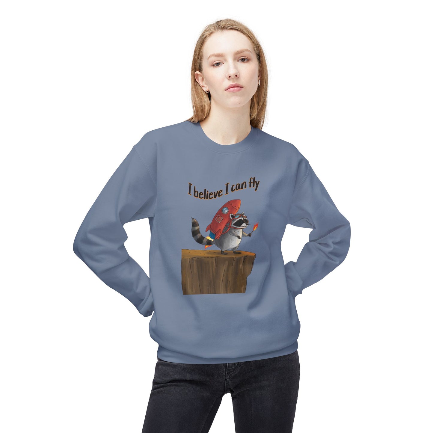 I believe I can fly Unisex Midweight Softstyle Fleece Crewneck Sweatshirt - StyleMZ