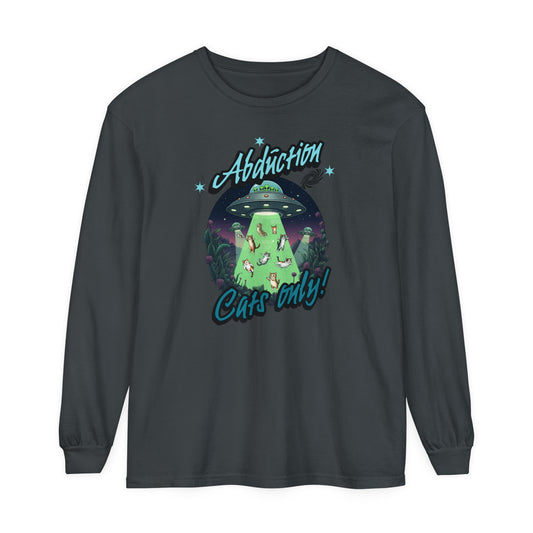 Korea -  Abduction cats only! Unisex Garment-dyed Long Sleeve T-Shirt  - StyleMZ