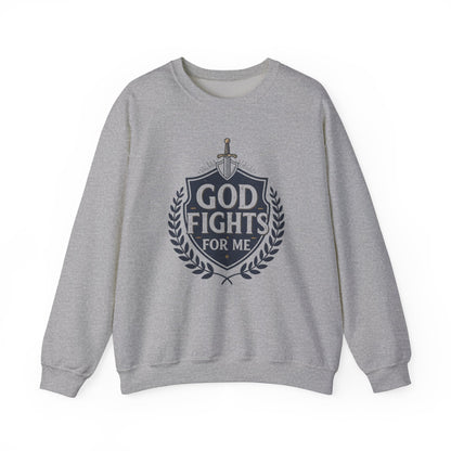 God fights for me Unisex Heavy Blend™ Crewneck Sweatshirt - Stylemz