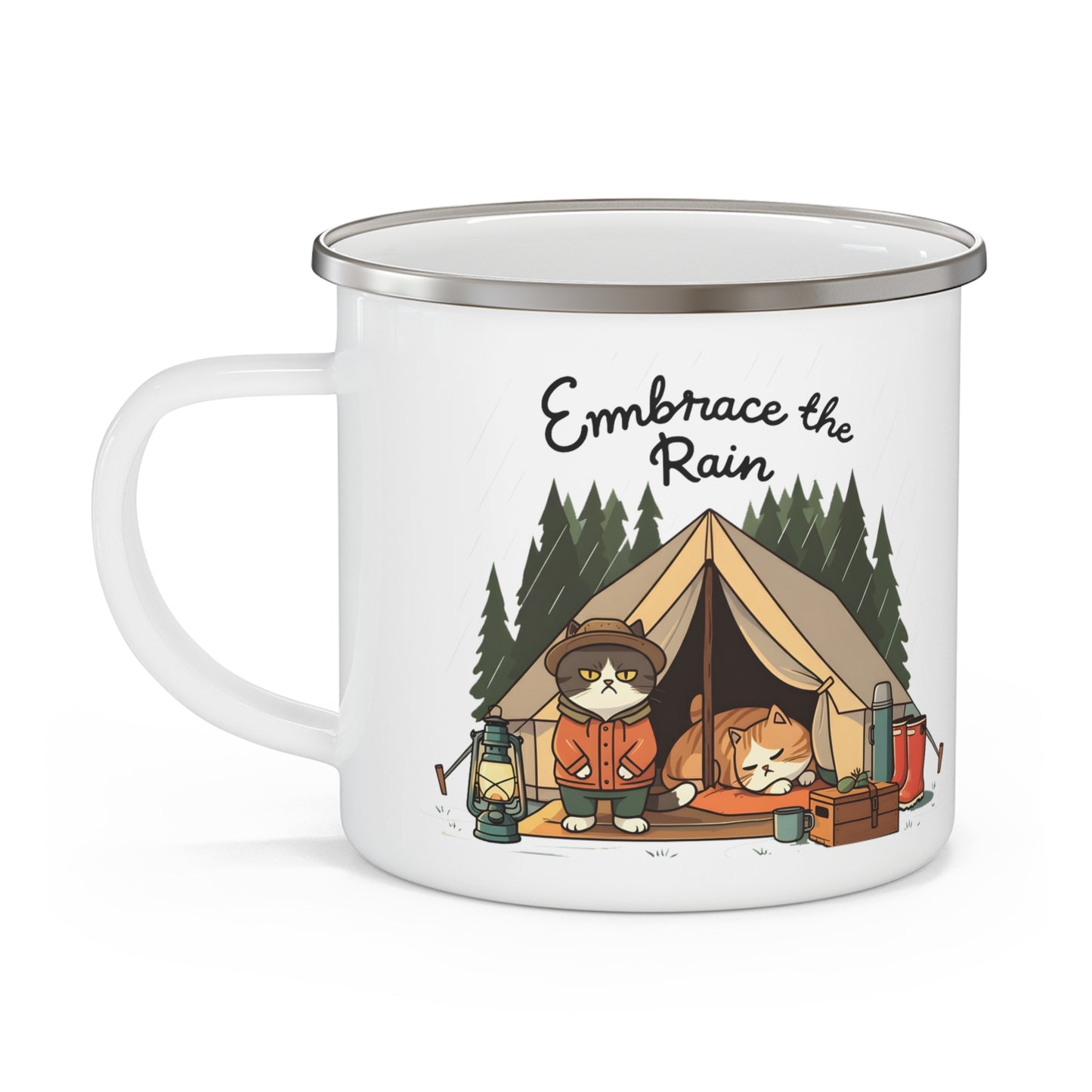 Embrace the rain Enamel Camping Mug - StyleMZ - Stylemz