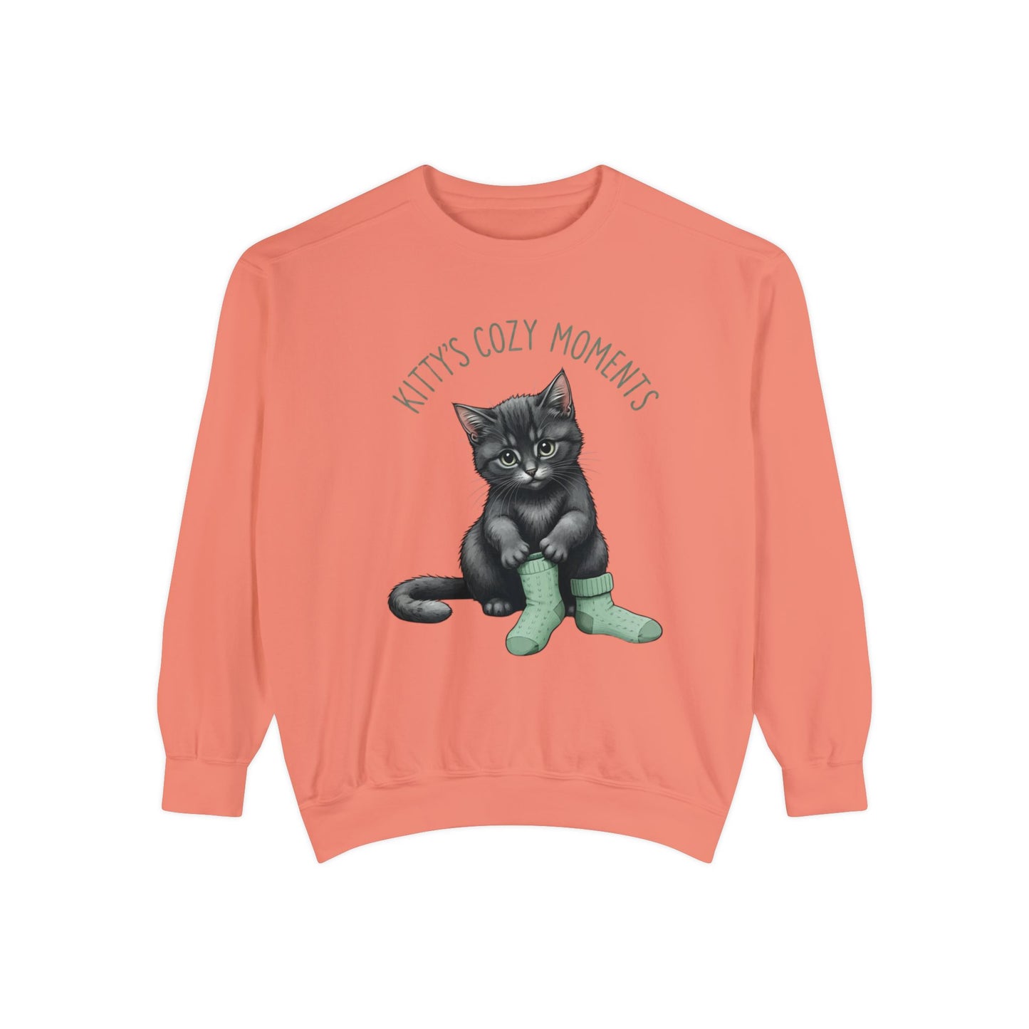 Korea -  Kittt's cozy moment Unisex Garment-Dyed Sweatshirt  - StyleMZ