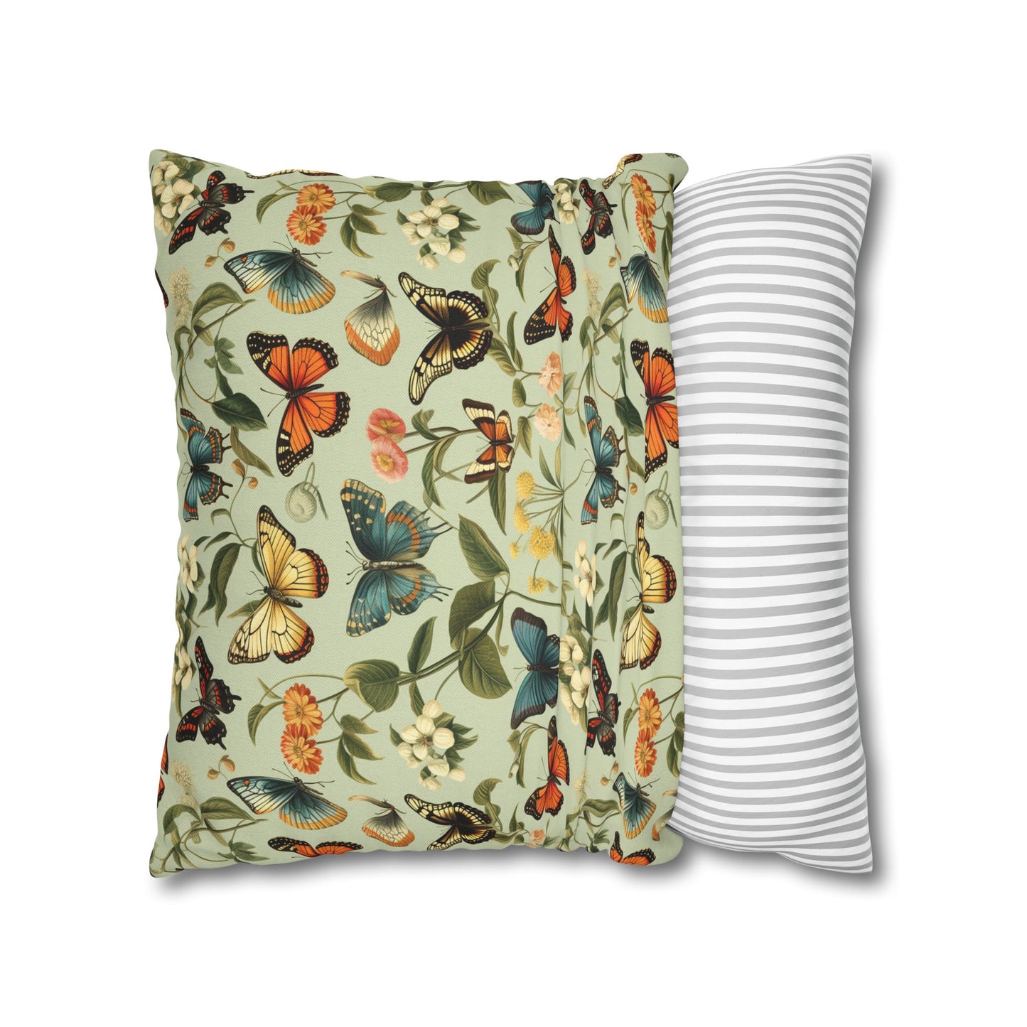 Butterfly Spun Polyester Square Pillowcase - StyleMZ