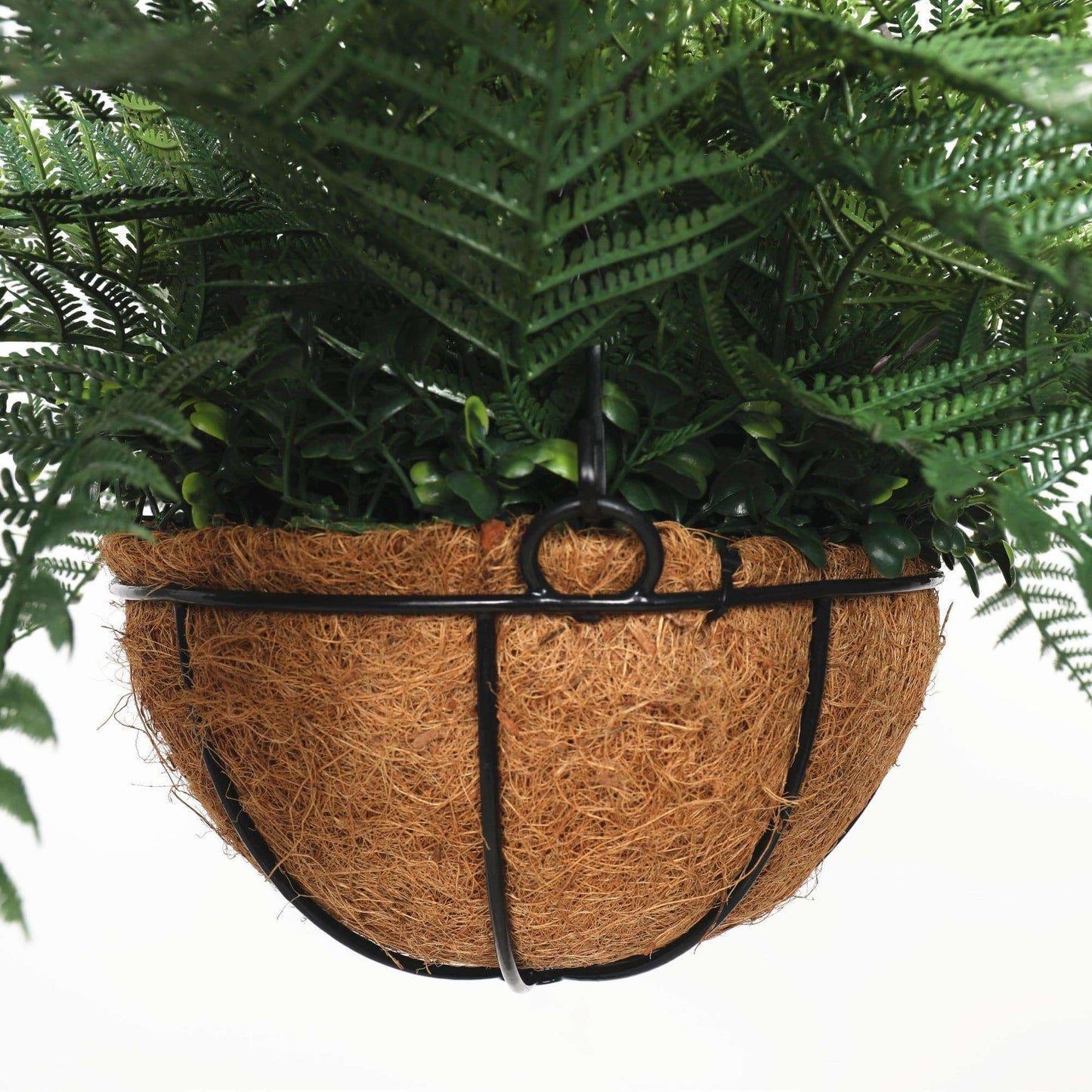 55cm UV Potted Fern Artificial Hanging Basket for Indoors Outdoors