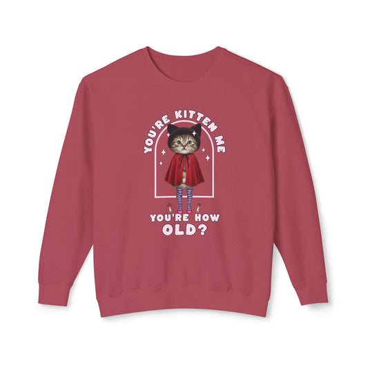 Corea - ¡Eres un gatito! Sudadera unisex ligera con cuello redondo - StyleMZ 