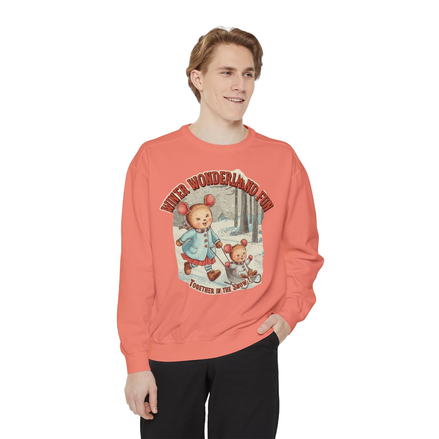 Korea -  Winter wonderland fun Unisex Garment-Dyed Sweatshirt  - StyleMZ