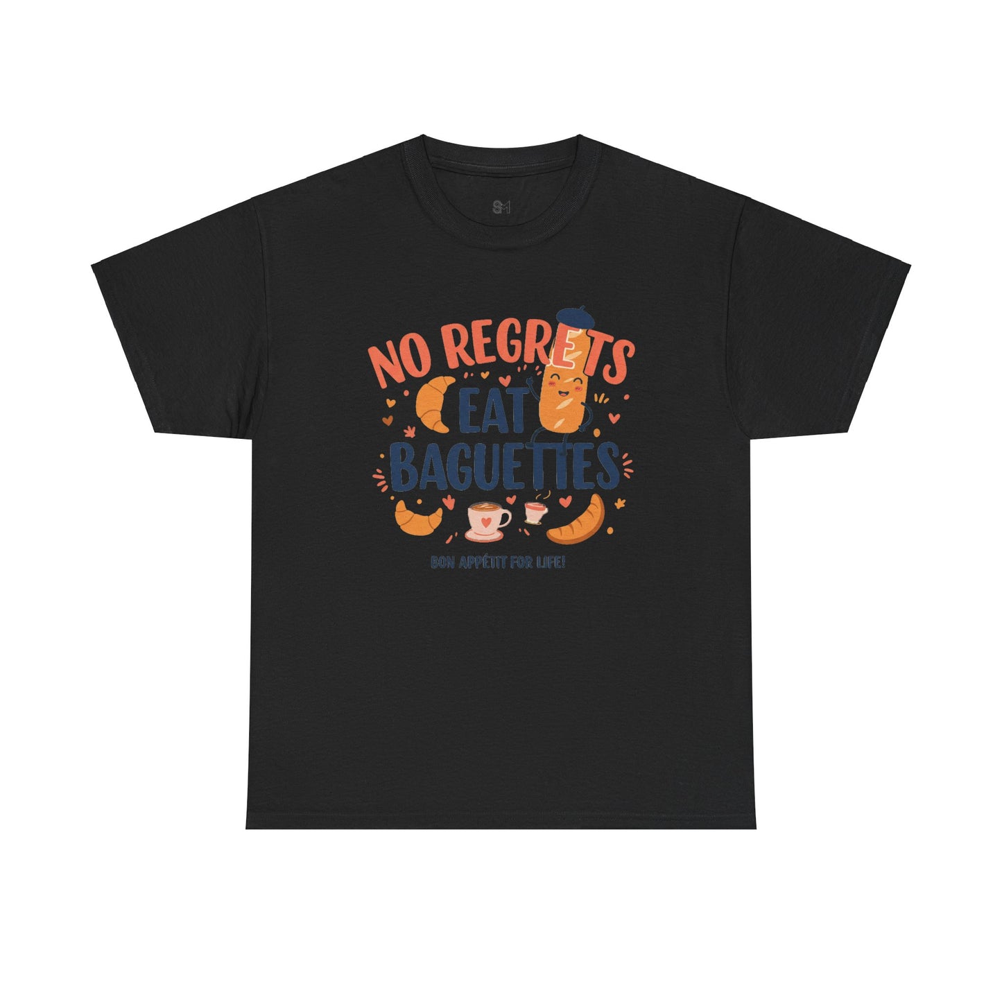 No Regrets Eat Baguettes Unisex Heavy Cotton Tee