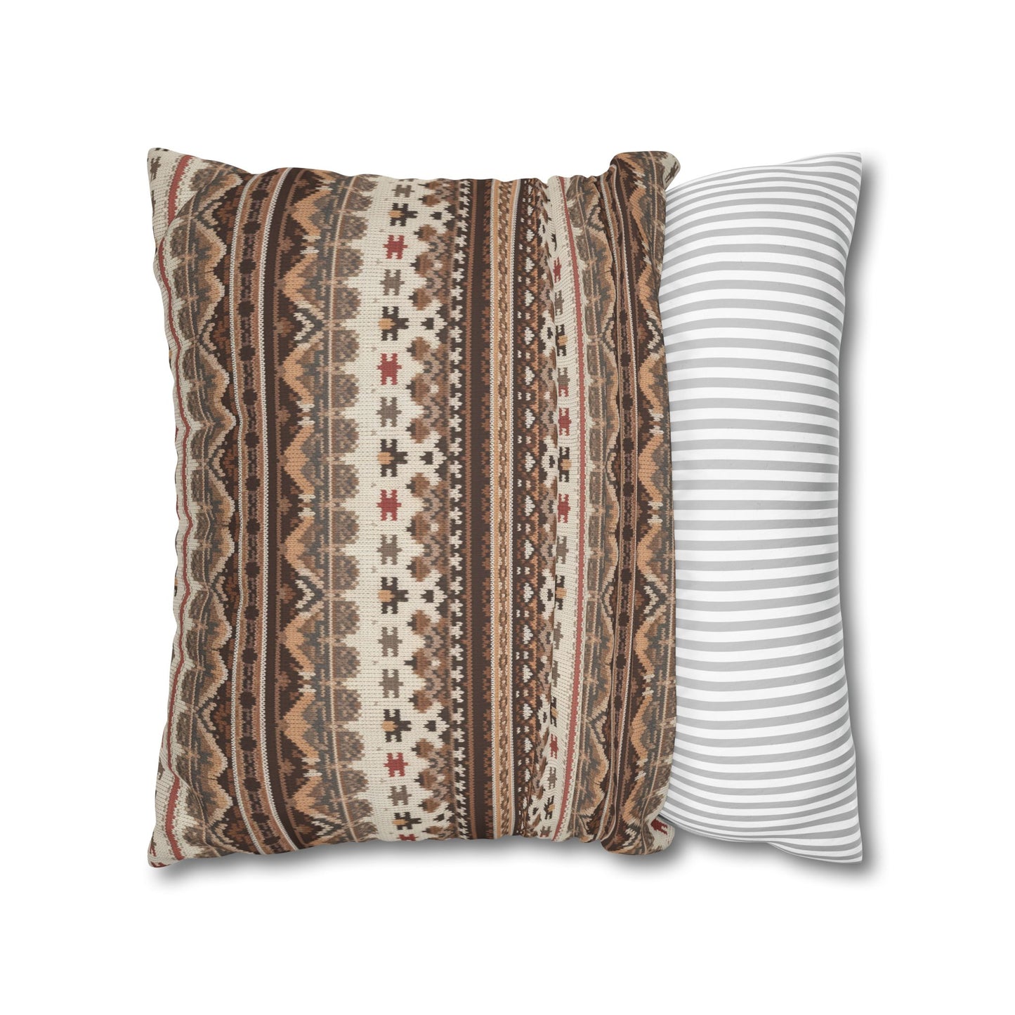 Warm Nordic Knit Faux Suede Square Pillowcase - StyleMZ - Stylemz