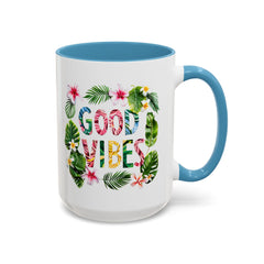 Taza de café con acento de buenas vibraciones de Corea (11 oz y 15 oz) - StyleMZ 