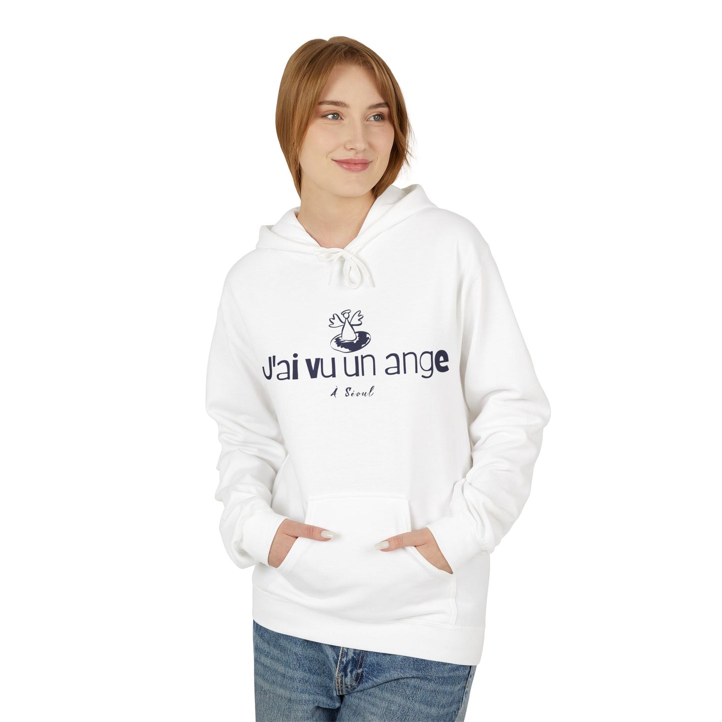 I saw an angel Unisex Midweight Softstyle Fleece Hoodie - StyleMZ - Stylemz