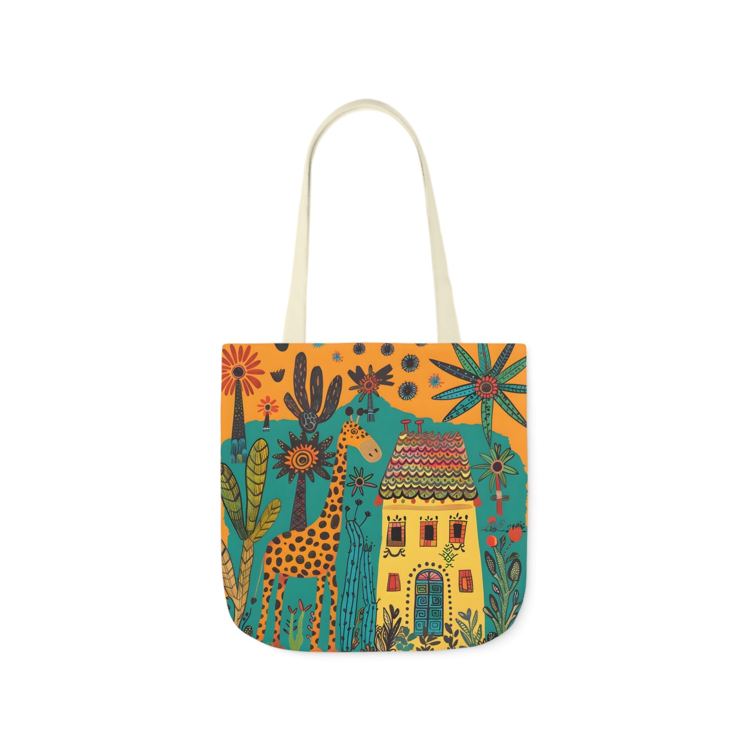 The giraffe that lives in my house Canvas Tote Bag, 5-Color Straps - StyleMZ