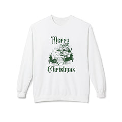 StyleMZ - Sudadera unisex de cuello redondo de polar suave y de peso medio con mensaje "Merry Christmas" - StyleMZ 