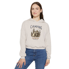 Korea -  Camping, even bears do Women's Cinched Bottom Hoodie  - StyleMZ