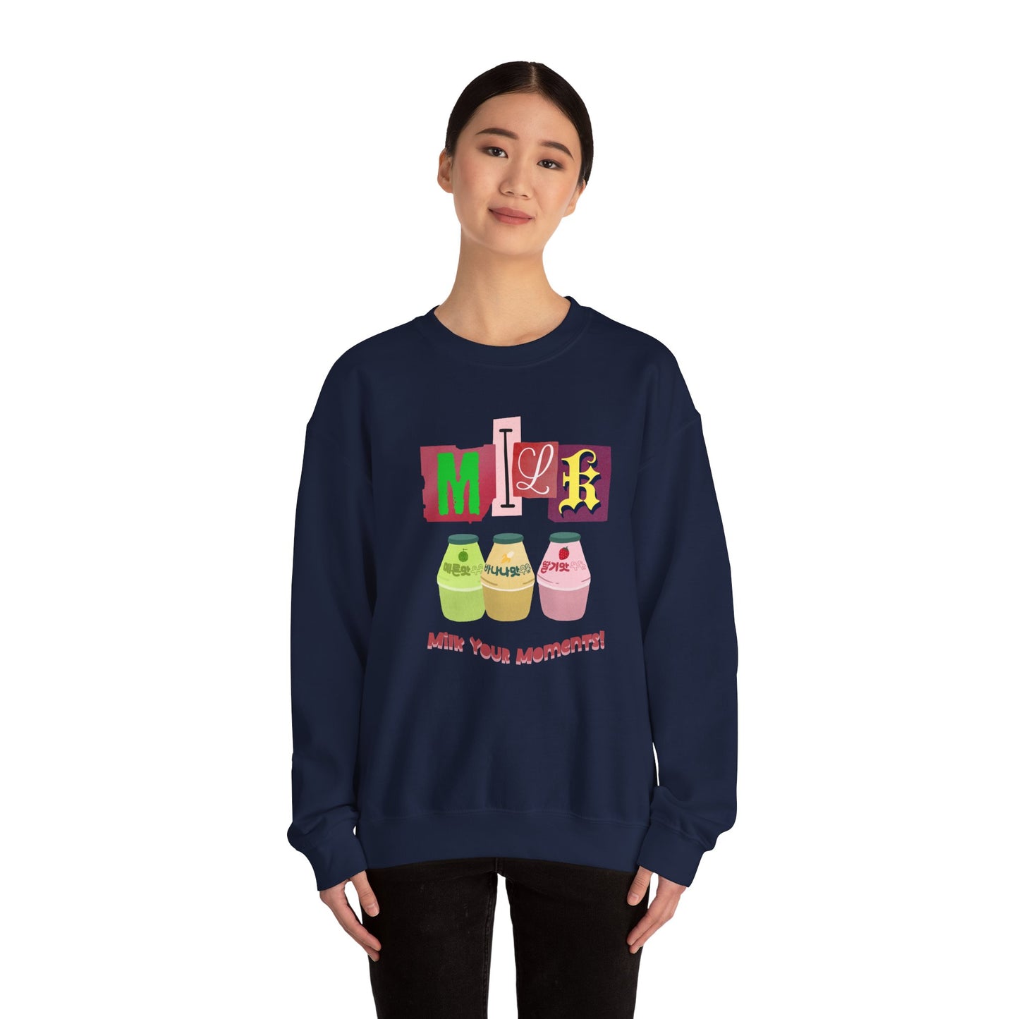 Milk your moment! Unisex Heavy Blend™ Crewneck Sweatshirt - StyleMZ