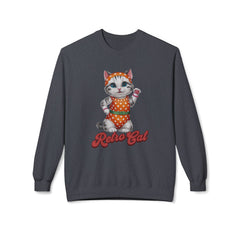 Korea -  Retro Cat Unisex Midweight Softstyle Fleece Crewneck Sweatshirt  - StyleMZ