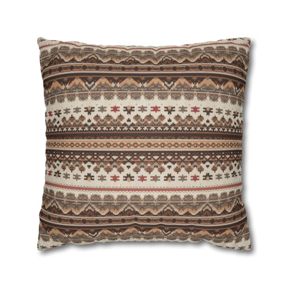 Warm Nordic Knit  Faux Suede Square Pillowcase - StyleMZ