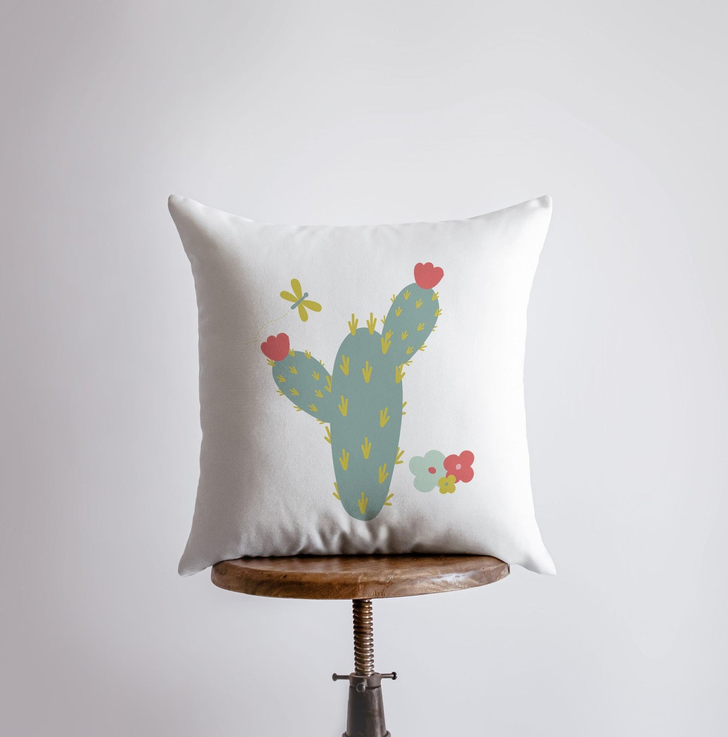 Green Cactus Pillow Cover | Southwestern Succulent Design