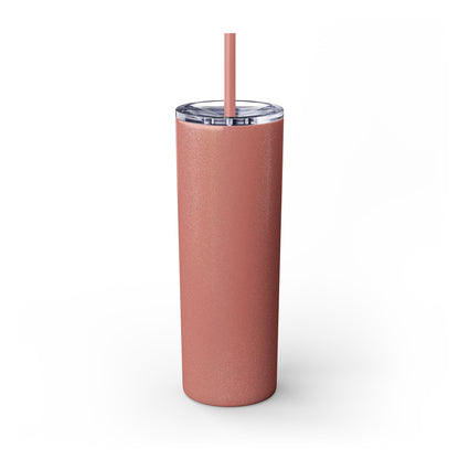 New York Glitter Skinny Tumbler with Straw, 20oz - StyleMZ