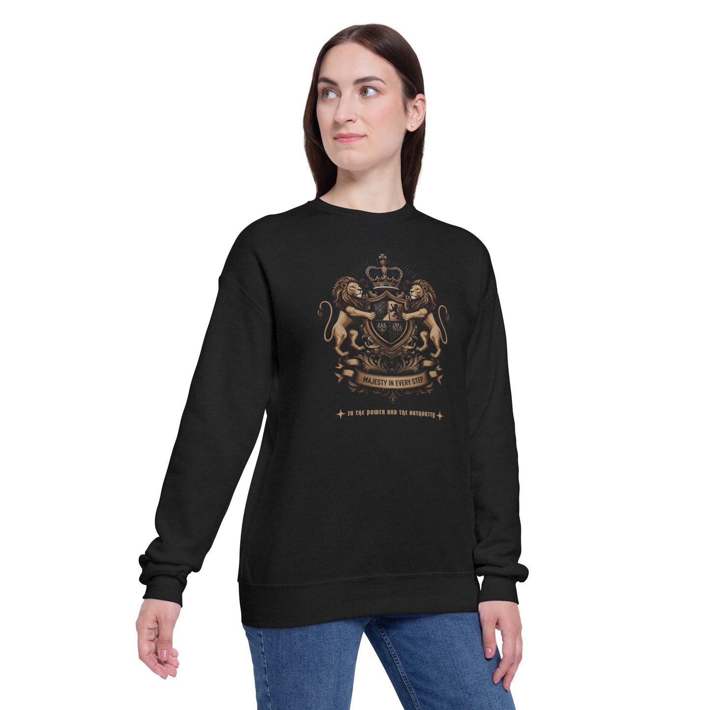 Korea -  Majesty in Every Step Unisex Drop Shoulder Sweatshirt  - StyleMZ