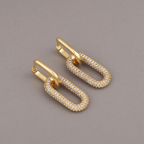 18K Gold-Plated Inland Zircon Earrings - Stylemz