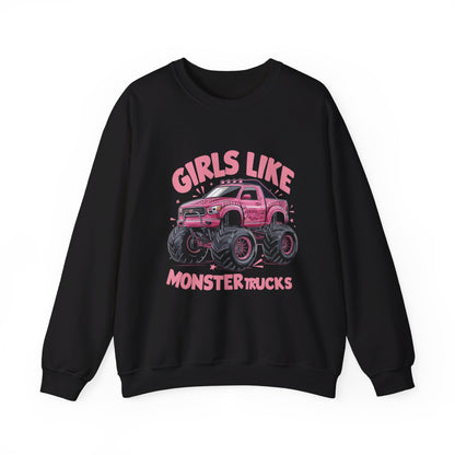 Korea -  Girls like monster trucks Unisex Heavy Blend™ Crewneck Sweatshirt  - StyleMZ