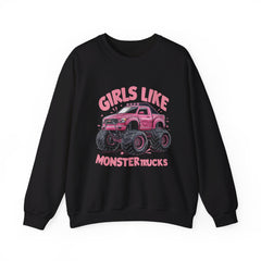 Korea -  Girls like monster trucks Unisex Heavy Blend™ Crewneck Sweatshirt  - StyleMZ