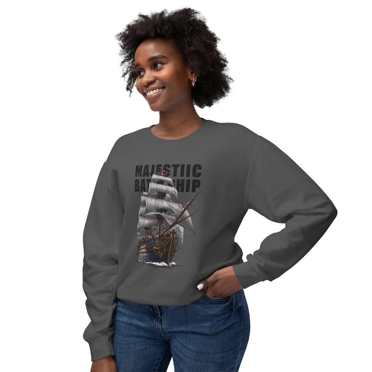 Battleship Unisex Lightweight Crewneck Sweatshirt - Korea - StyleMZ - Stylemz