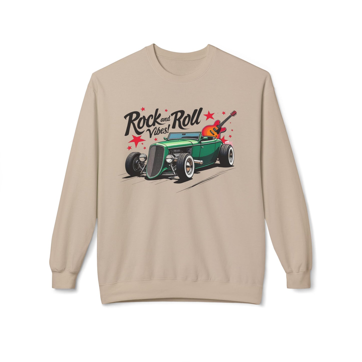 Rock & Roll Vibes Unisex Midweight Softstyle Fleece Crewneck Sweatshirt - StyleMZ