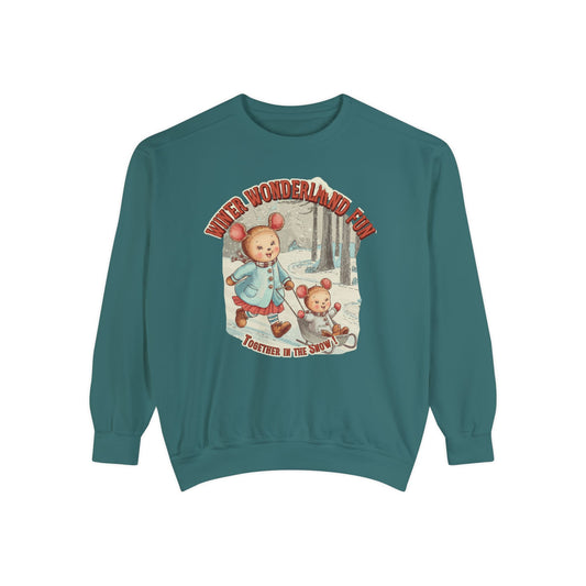 Korea -  Winter wonderland fun Unisex Garment-Dyed Sweatshirt  - StyleMZ