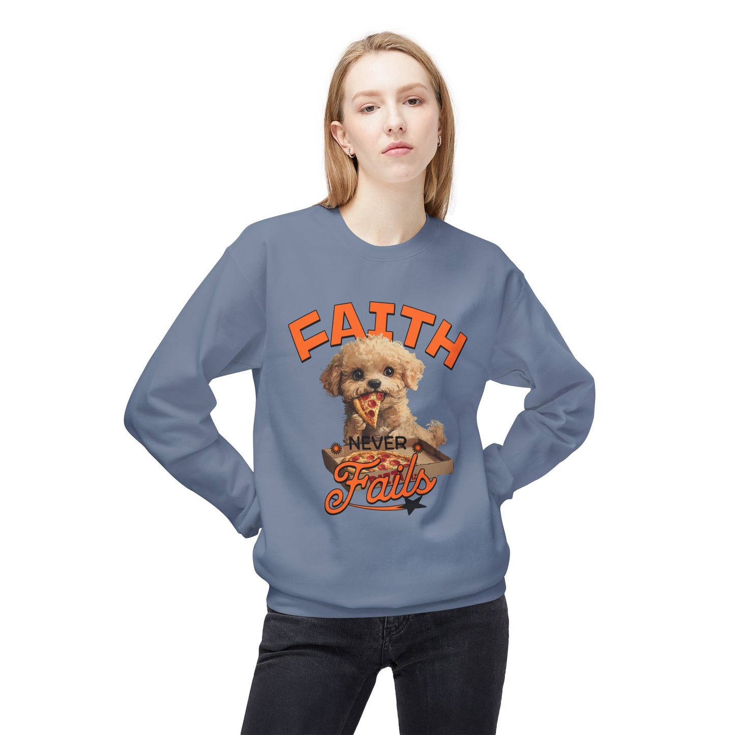 Korea -  Faith never fails Unisex Midweight Softstyle Fleece Crewneck Sweatshirt  - StyleMZ