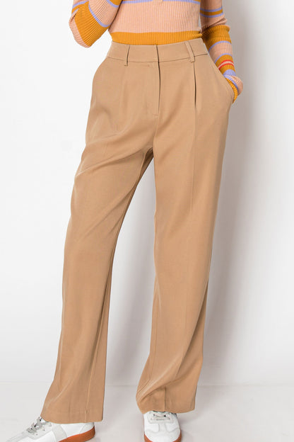 Wide Leg Business Casual Office Trousers With Smocking