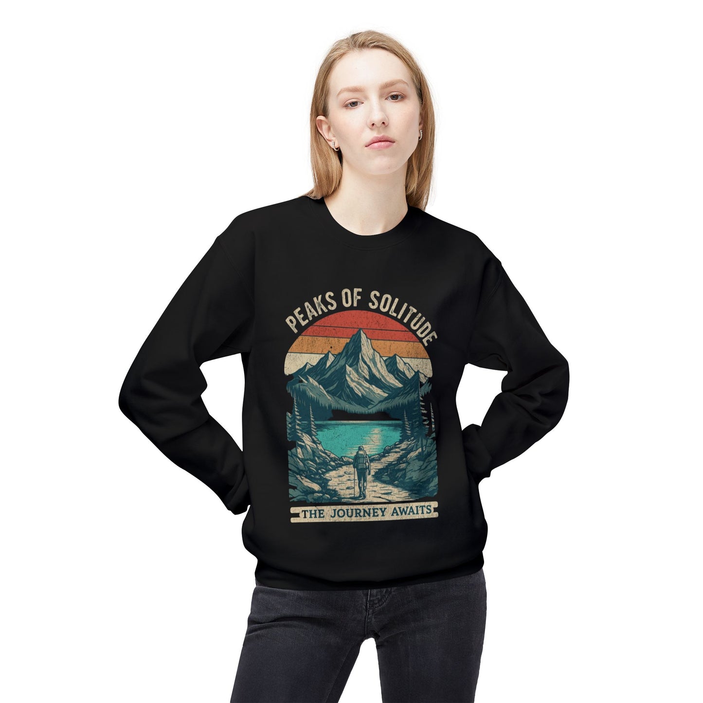 Peaks of Solitude Unisex Midweight Softstyle Fleece Crewneck Sweatshirt - StyleMZ