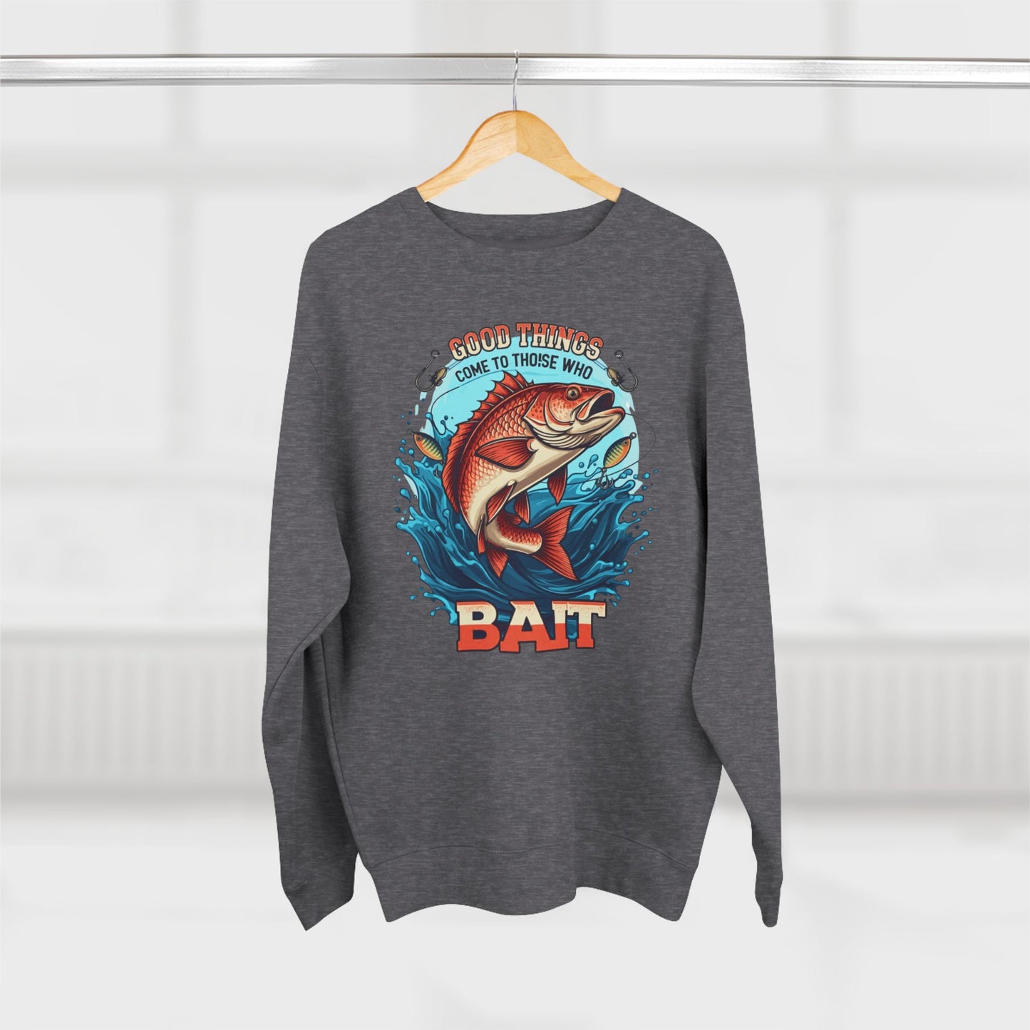 Korea -  GOOD THINGS COME TO THOSE WHO BAIT Unisex Crewneck Sweatshirt  - StyleMZ